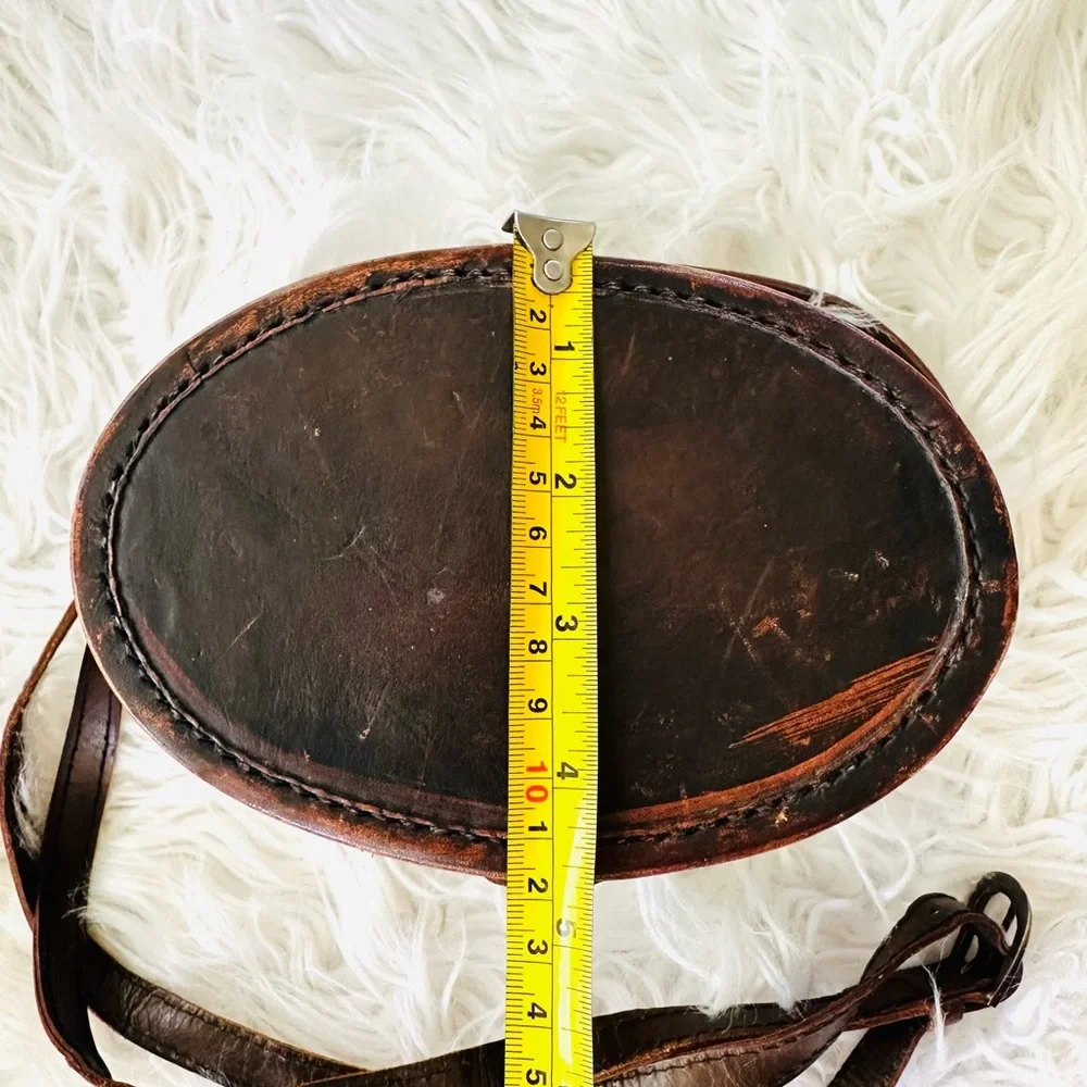 Vintage Leather Covered Miniature Bow Box Purse Boho Bag - Picture 6 of 8